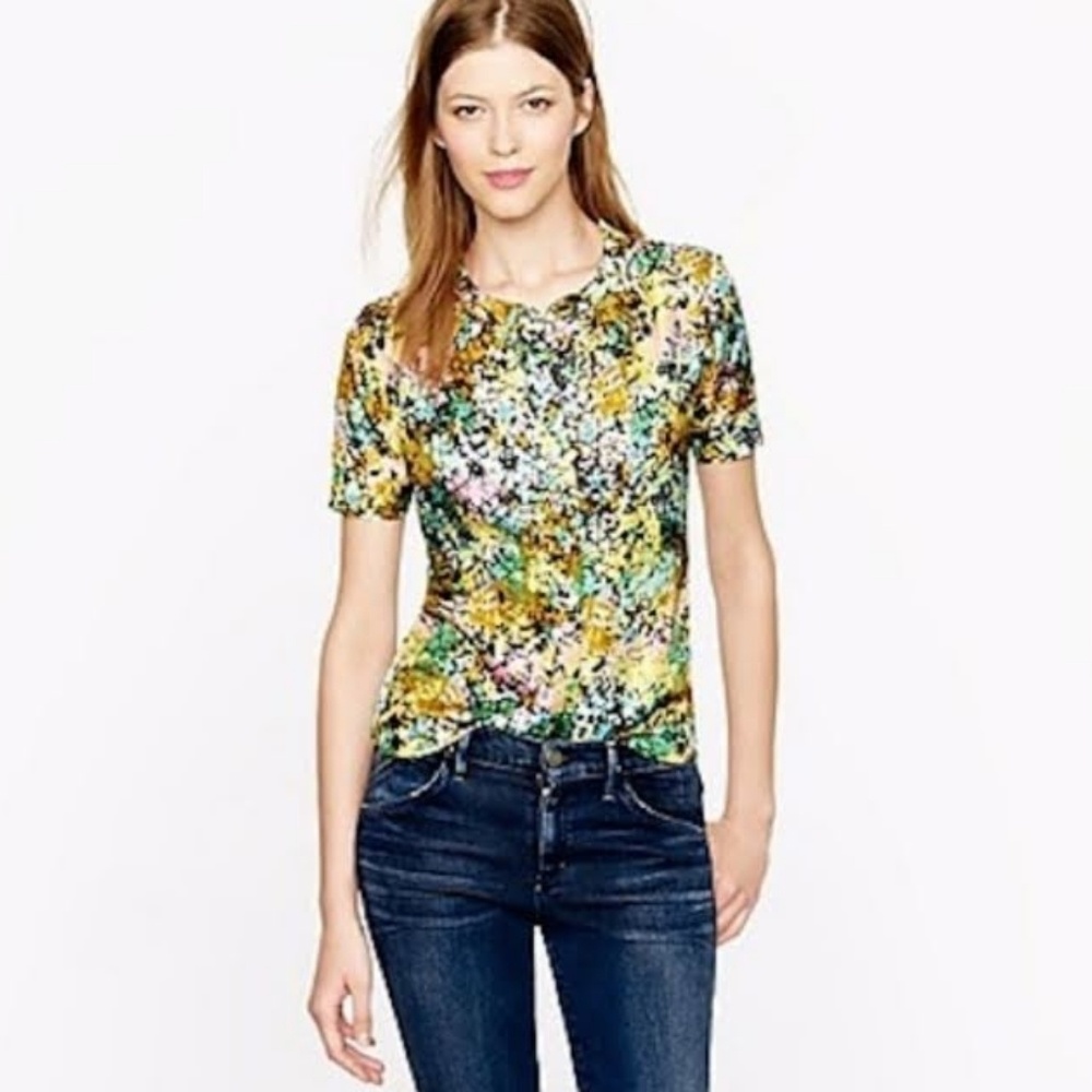 J.Crew floral silk blouse